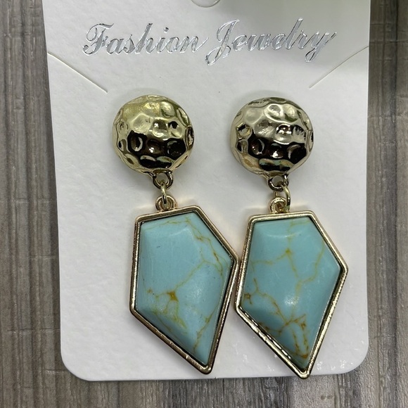 Sanctuary Project Blue Stone Geo Drop Earrings - Picture 7 of 17